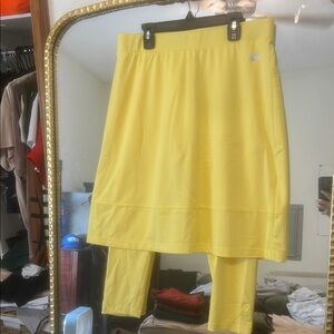 Yellow Skater Skirt Set Knee-Length for Resort Wear
